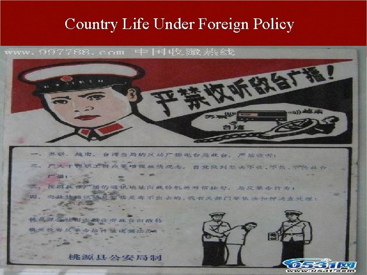 Country Life Under Foreign Policy 