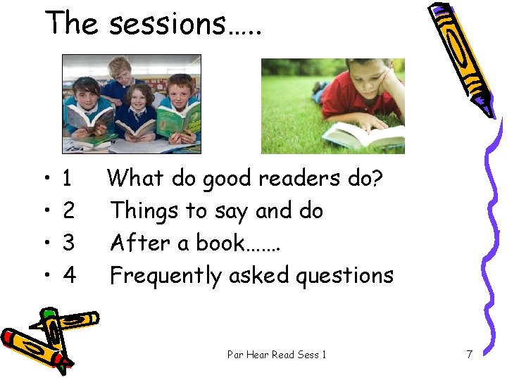 The sessions…. . • • 1 2 3 4 What do good readers do?