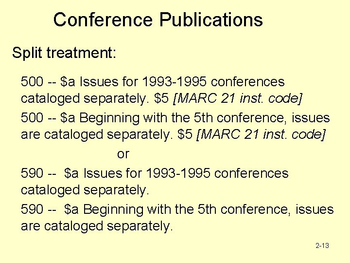 Conference Publications Split treatment: 500 -- $a Issues for 1993 -1995 conferences cataloged separately.