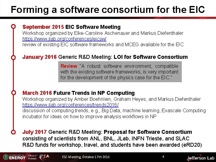 Forming a software consortium for the EIC September 2015 EIC Software Meeting Workshop organized