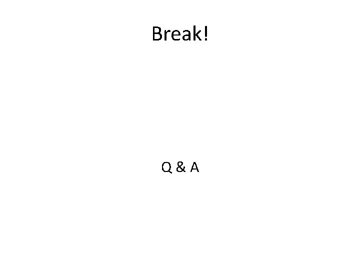 Break! Q&A 