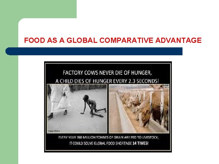 FOOD AS A GLOBAL COMPARATIVE ADVANTAGE 