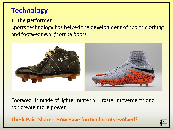 Technology 1. The performer Sports technology has helped the development of sports clothing and