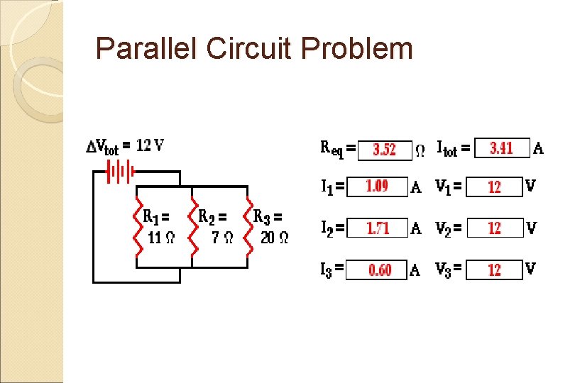 Parallel Circuit Problem 