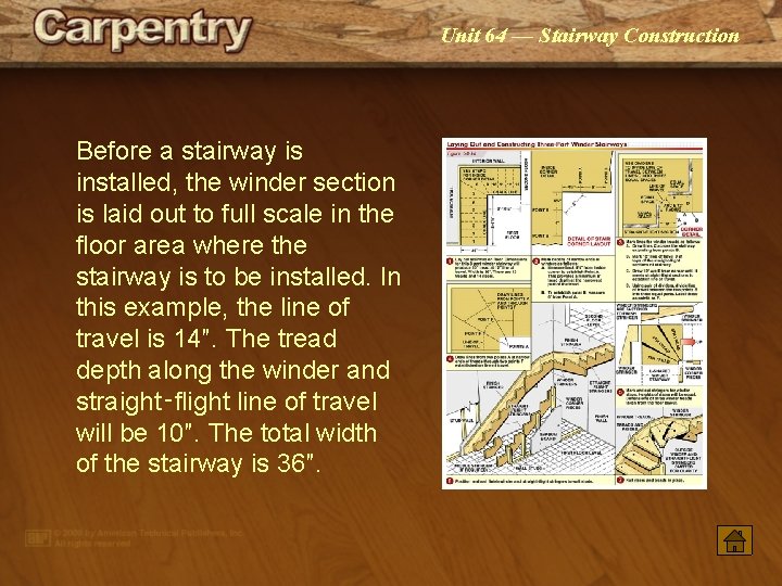 Unit 64 — Stairway Construction Before a stairway is installed, the winder section is