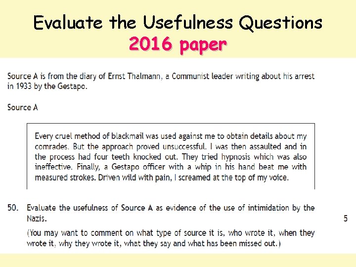 Evaluate the Usefulness Questions 2016 paper 