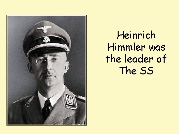 Heinrich Himmler was the leader of The SS 