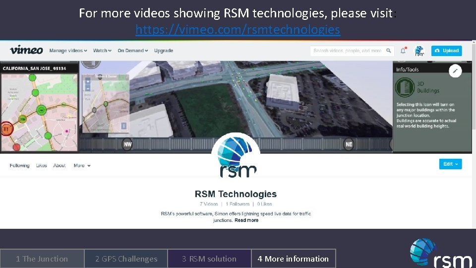 For more videos showing RSM technologies, please visit: https: //vimeo. com/rsmtechnologies 1 The Junction