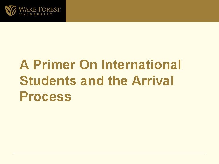 A Primer On International Students and the Arrival Process 