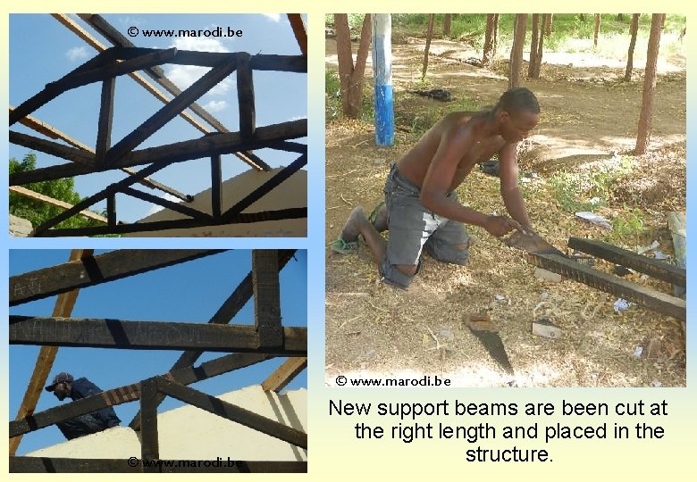 © www. marodi. be New support beams are been cut at the right length