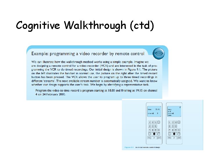 Cognitive Walkthrough (ctd) 