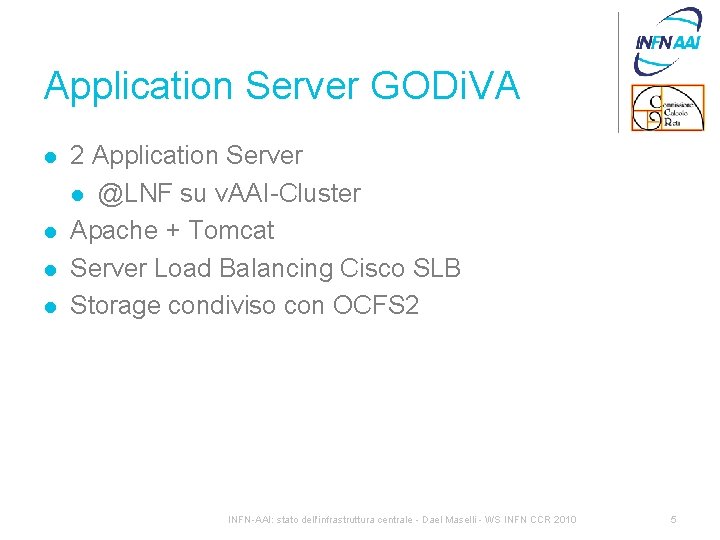 Application Server GODi. VA l l 2 Application Server l @LNF su v. AAI-Cluster