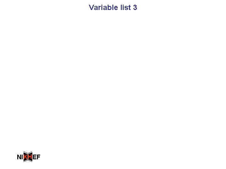 Variable list 3 NIKH EF 