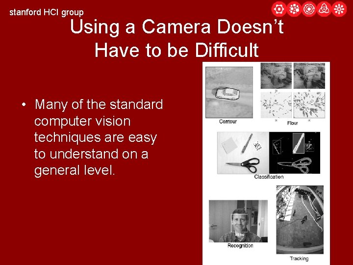 stanford HCI group Using a Camera Doesn’t Have to be Difficult • Many of