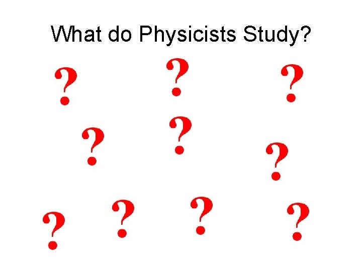 What do Physicists Study? 