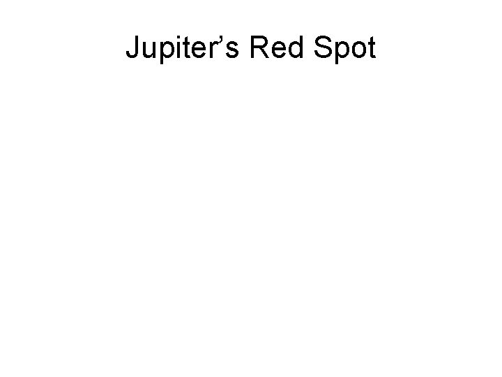 Jupiter’s Red Spot 