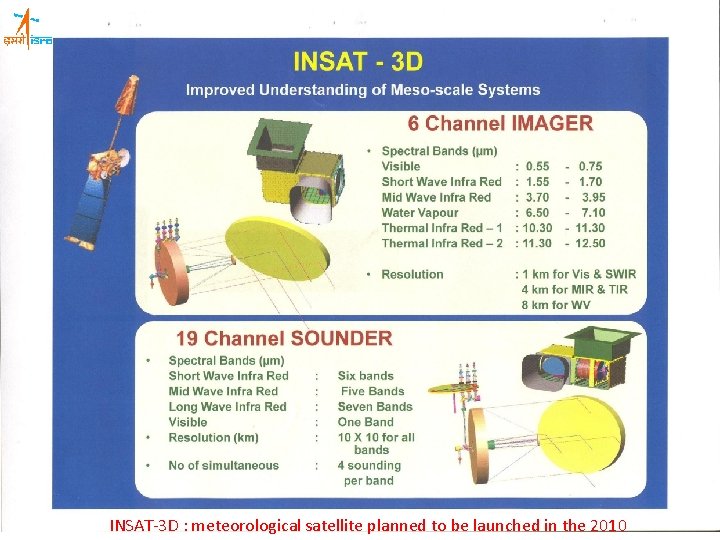 INSAT-3 D : meteorological satellite planned to be launched in the 2010 