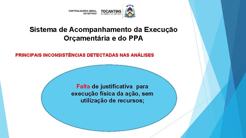 Sistema de Acompanhamento da Execução Orçamentária e do PPA PRINCIPAIS INCONSISTÊNCIAS DETECTADAS NAS ANÁLISES