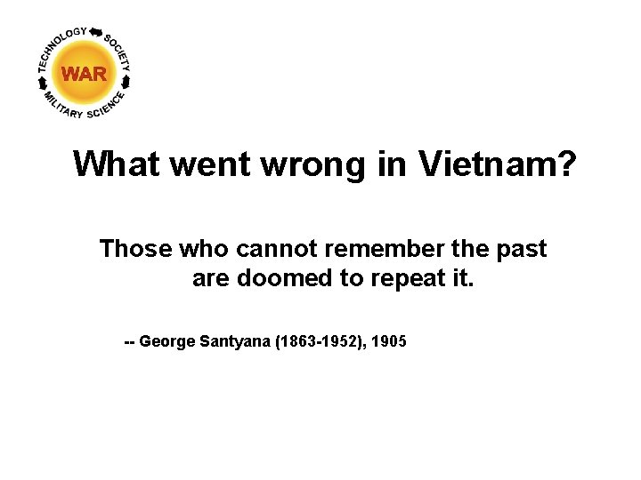 What went wrong in Vietnam? Those who cannot remember the past are doomed to What went wrong in Vietnam? Those who cannot remember the past are doomed to