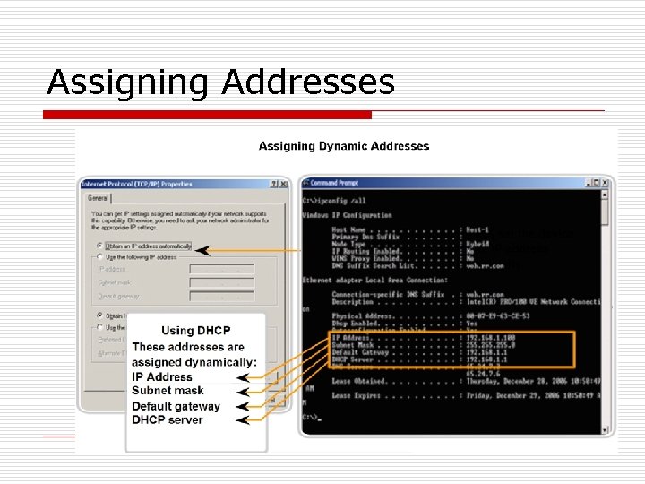 Assigning Addresses Assigning Addresses