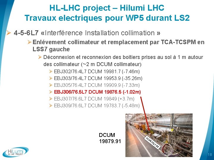 HL-LHC project – Hilumi LHC Travaux electriques pour WP 5 durant LS 2 Ø