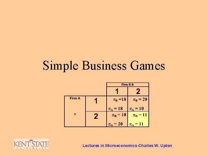 Simple Business Games Lectures in Microeconomics-Charles W. Upton 