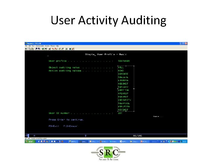 User Activity Auditing 