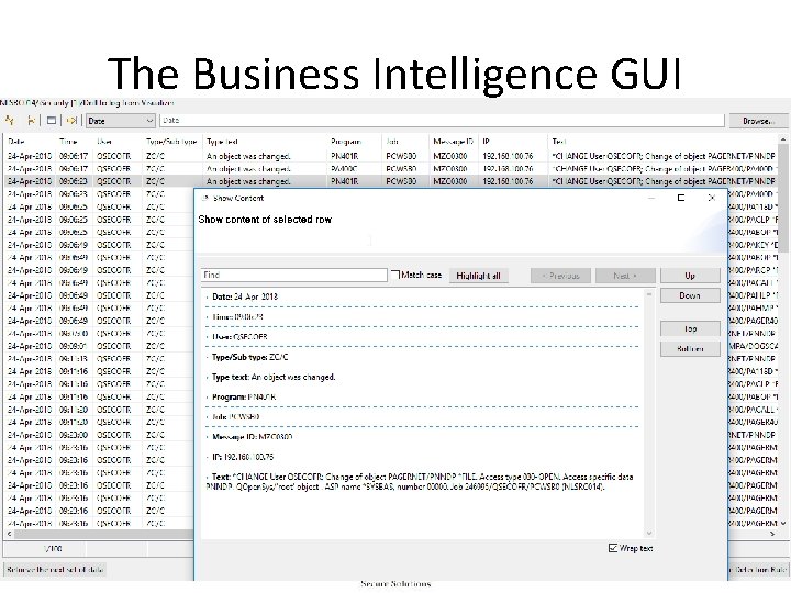 The Business Intelligence GUI 