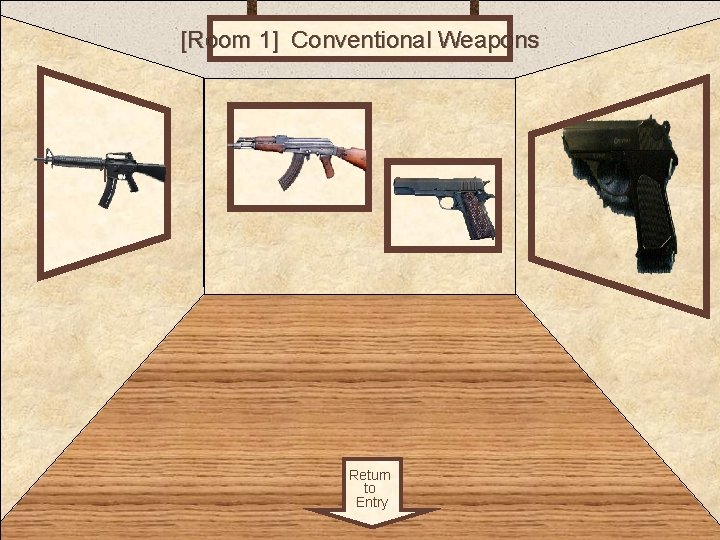 [Room 1] Conventional Weapons Room 1 1 Return to Entry 