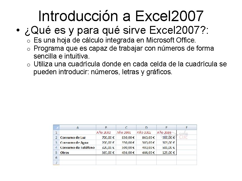Introducción a Excel 2007 • ¿Qué es y para qué sirve Excel 2007? : Introducción a Excel 2007 • ¿Qué es y para qué sirve Excel 2007? :