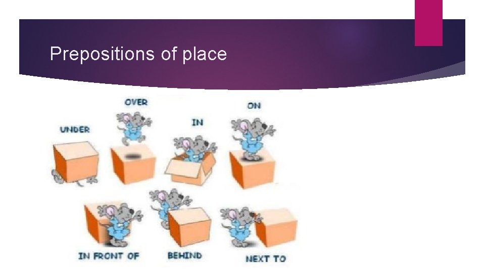 Prepositions of place Prepositions of place
