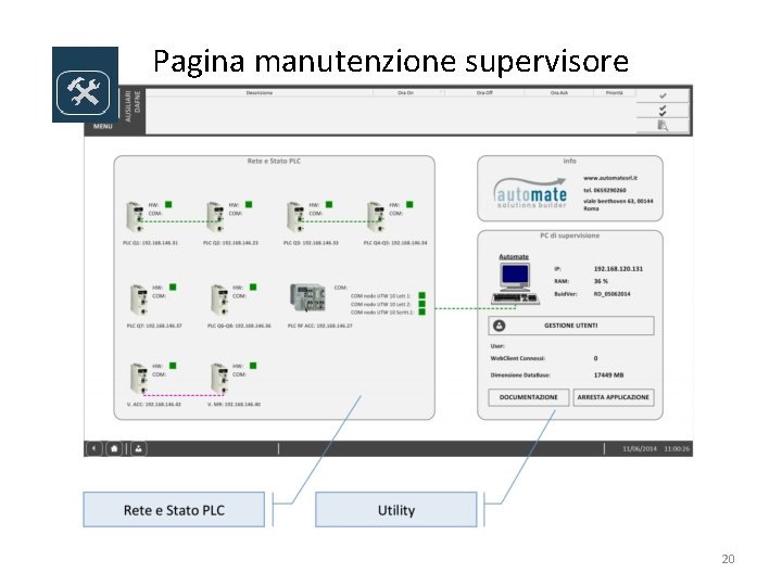 Pagina manutenzione supervisore 20 