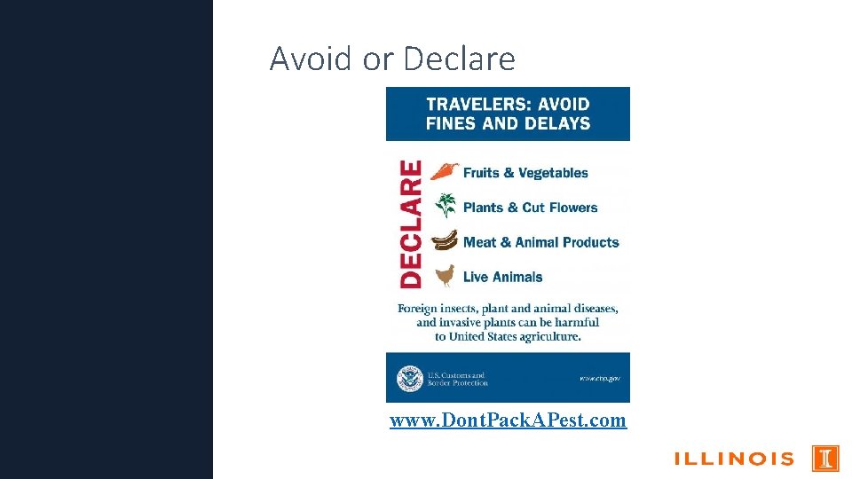 Avoid or Declare www. Dont. Pack. APest. com 