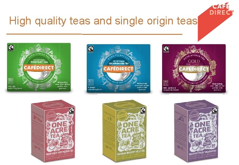 High quality teas and single origin teas 