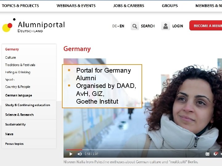 Re-Invitation Programme Weitere Informationen § Portal for Germany Alumni § Organised by DAAD, Av.