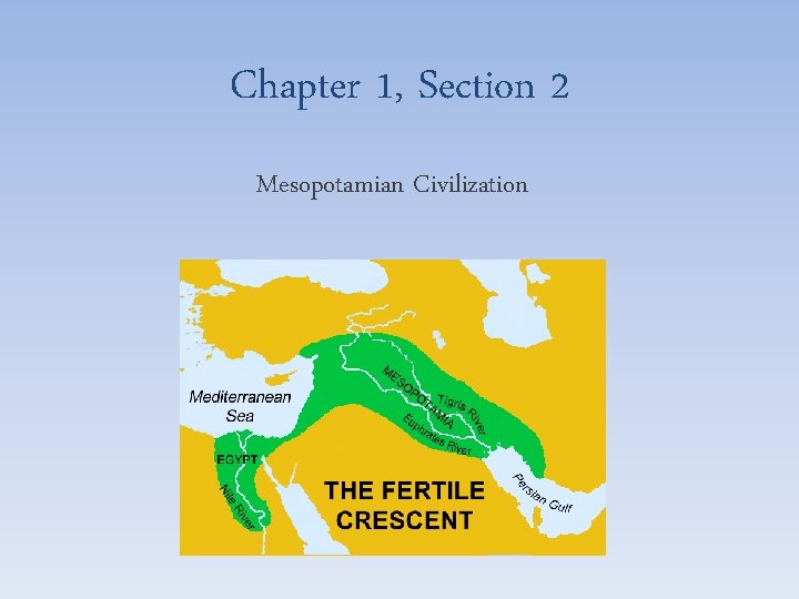 Chapter 1, Section 2 Mesopotamian Civilization 