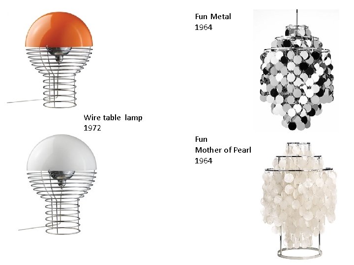 Fun Metal 1964 Wire table lamp 1972 Fun Mother of Pearl 1964 Fun Metal 1964 Wire table lamp 1972 Fun Mother of Pearl 1964