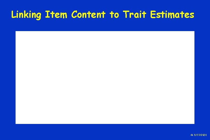 Linking Item Content to Trait Estimates 46 9/17/2020 Linking Item Content to Trait Estimates 46 9/17/2020