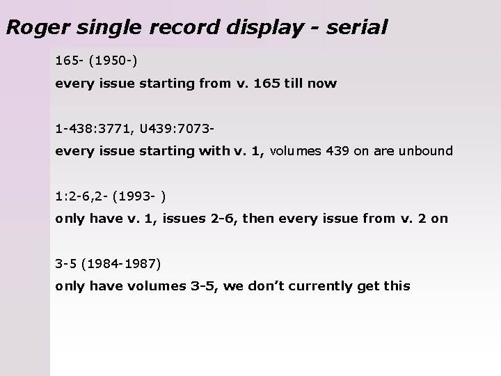 Roger single record display - serial 165 - (1950 -) every issue starting from