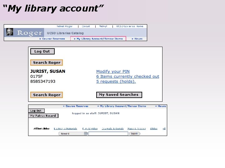 “My library account” 