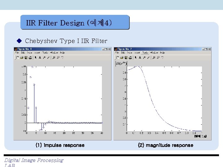 IIR Filter Design (예제 4) u Chebyshev Type I IIR Filter (단위 : π)