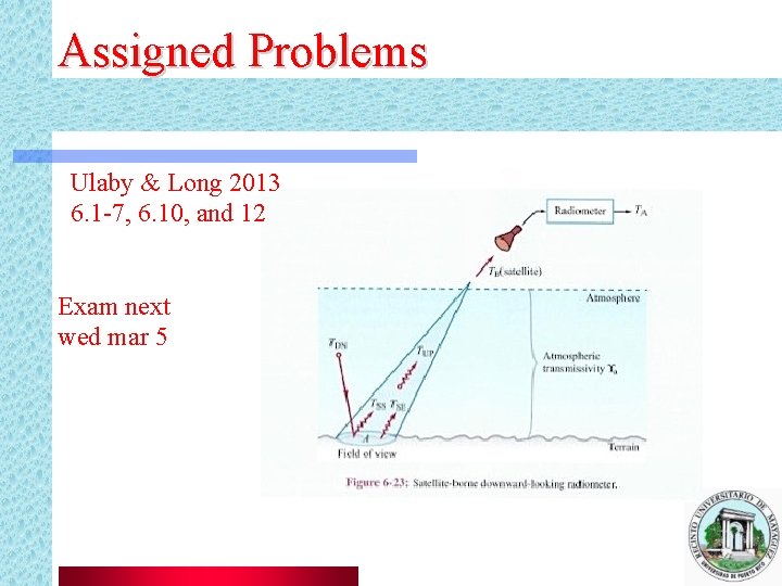Assigned Problems Ulaby & Long 2013 6. 1 -7, 6. 10, and 12 Exam