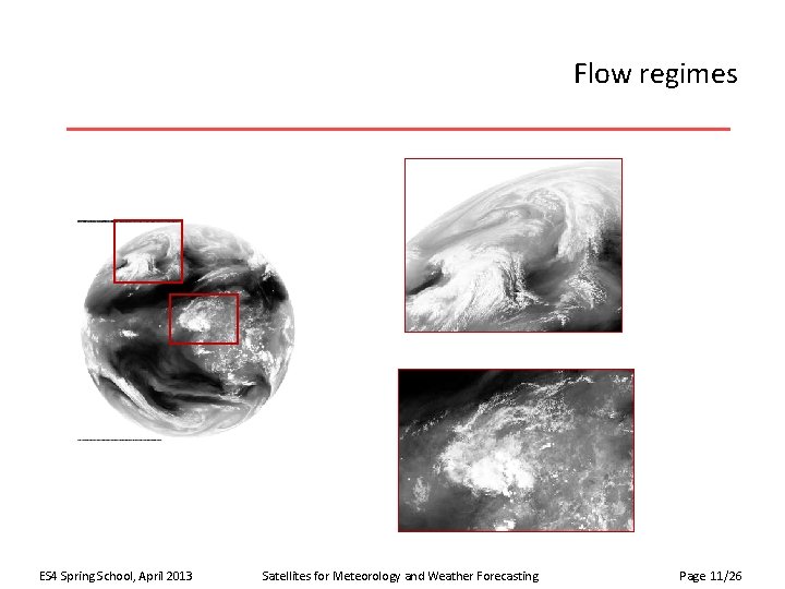 Flow regimes ES 4 Spring School, April 2013 Satellites for Meteorology and Weather Forecasting