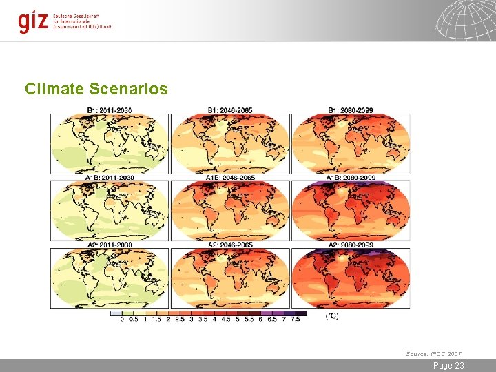 Climate Scenarios Source: IPCC 2007 30. 09. 2020 Seite 23 Page 