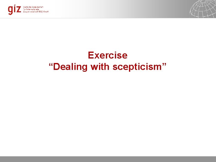 Exercise “Dealing with scepticism” Seite 