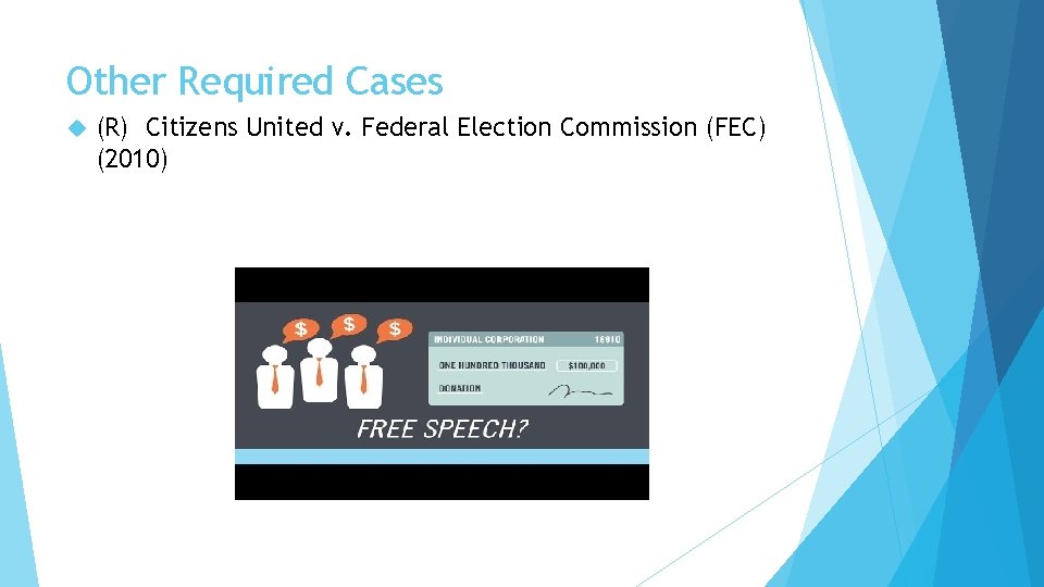 Other Required Cases (R) Citizens United v. Federal Election Commission (FEC) (2010) 