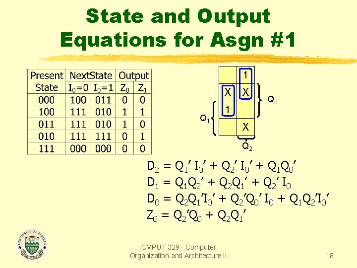 State and Output Equations for Asgn #1 1 X Q 1 X 1 Q