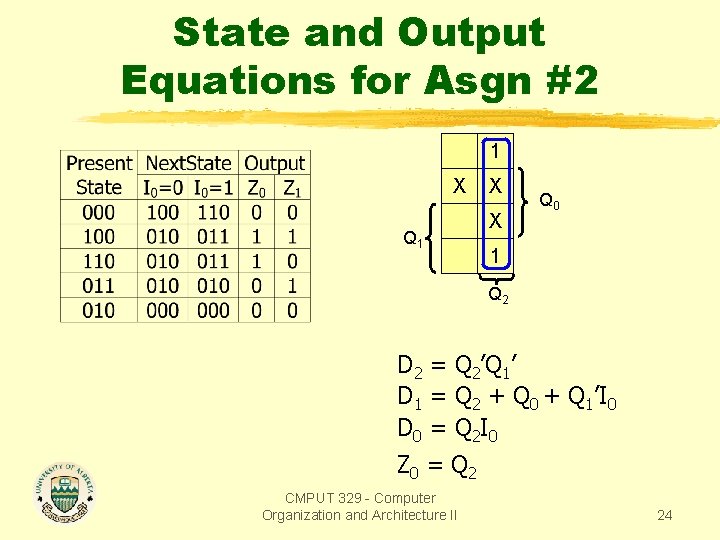 State and Output Equations for Asgn #2 1 X Q 1 X X Q