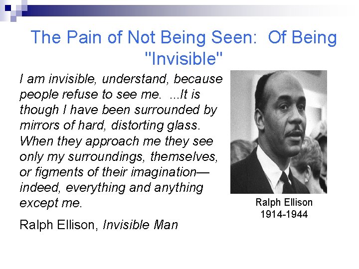 Self Identify As Invisible Class 16 The Self Part I The Self