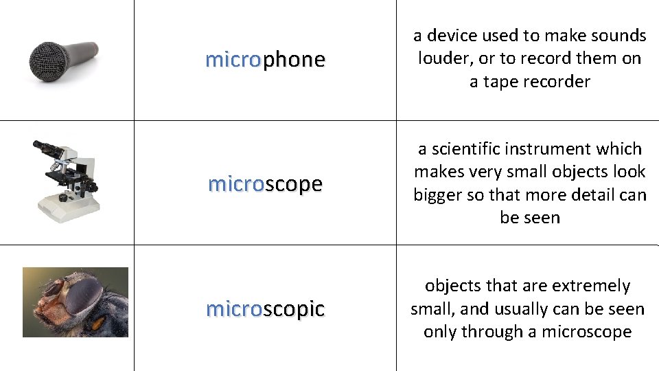 microphone a device used to make sounds louder, or to record them on a
